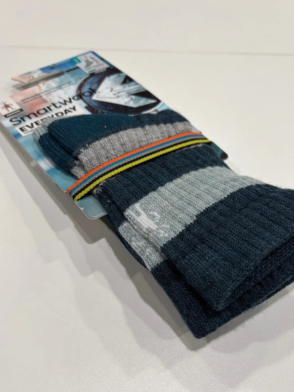 SmartWool Men's Small Everyday Barnsley Sweater Socks Blue Green NWT Stripes